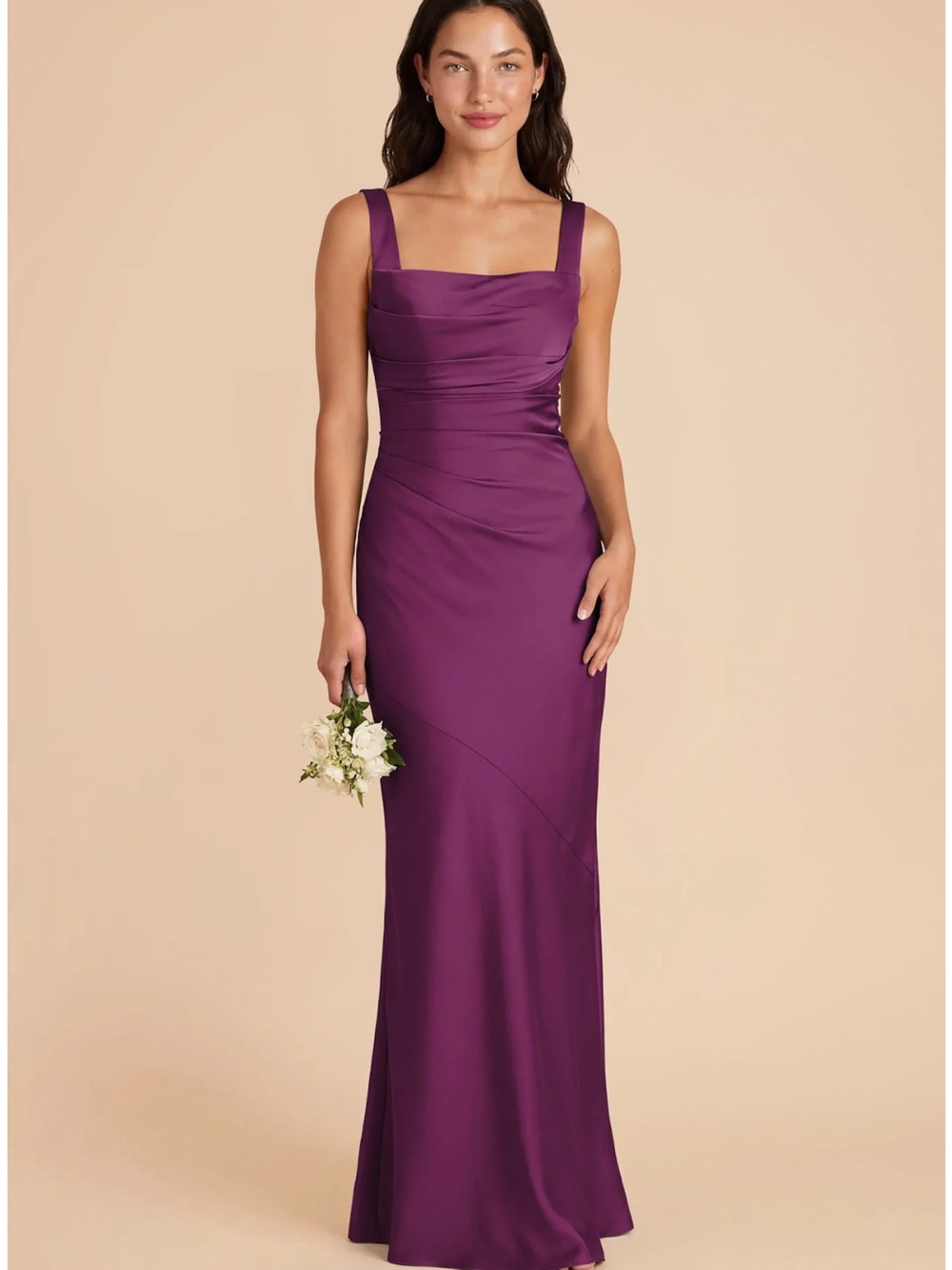 Birdy Grey Matte Satin Jana Maxi Dress in Fig